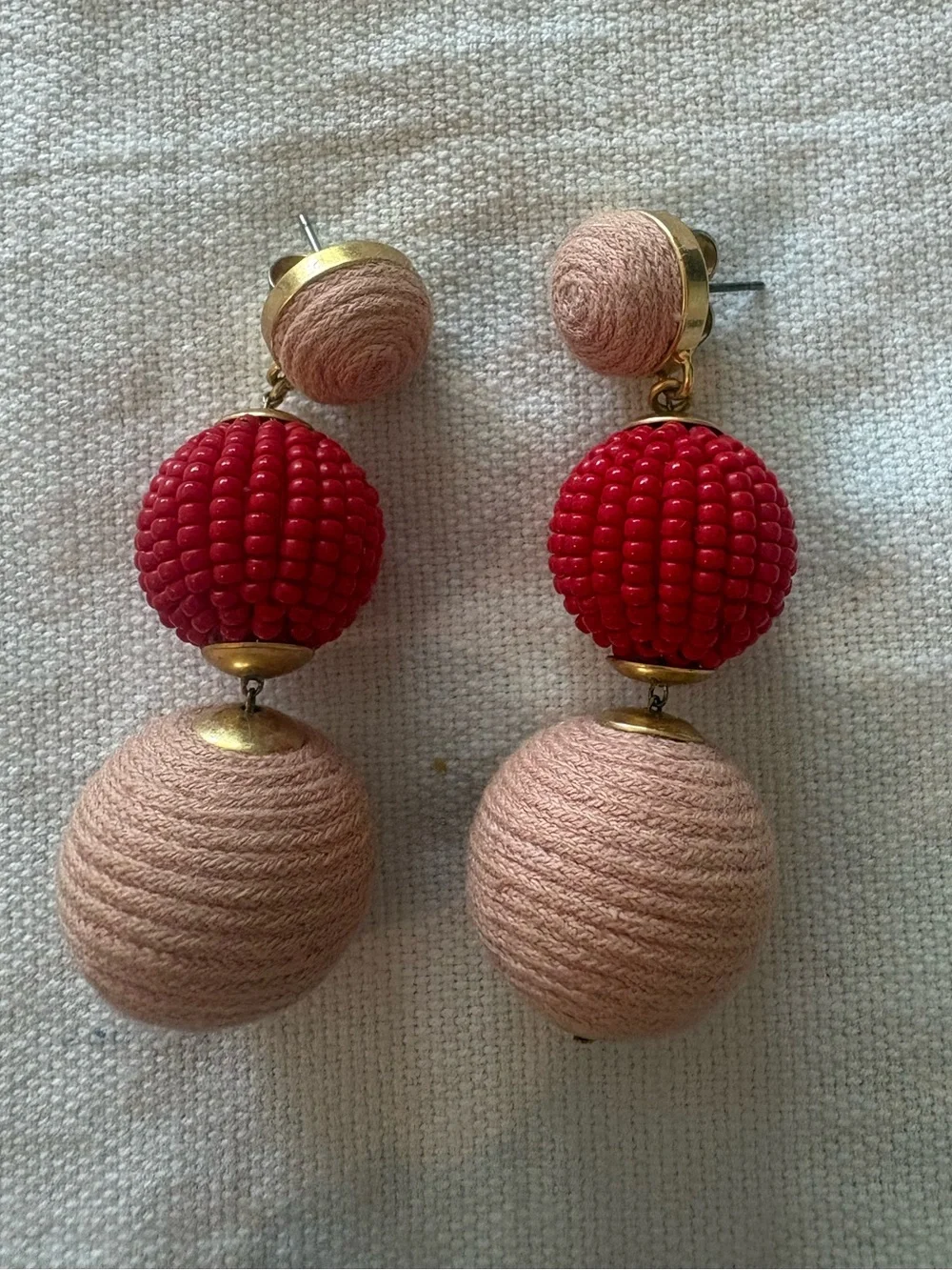 Tuckernuck Women's Triple Drop Lantern Red and Blush Earrings